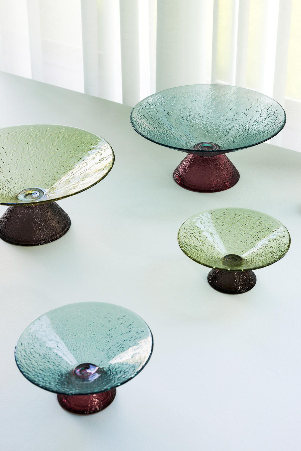 Bonbon glasskål, stor - blå/rød